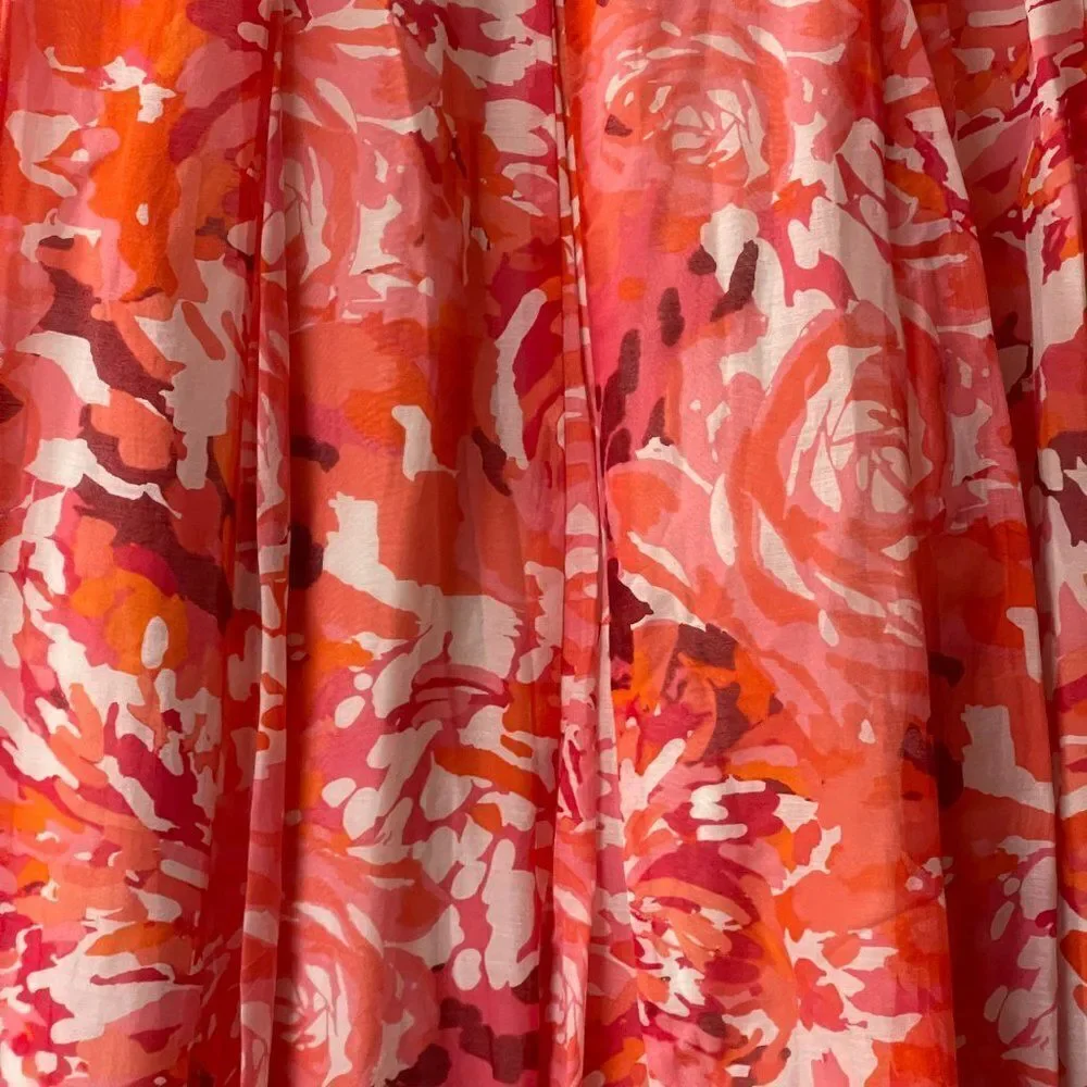 Coldwater Creek Floral Orange Skirt Small NWT